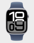 Apple Watch Series 10 GPS + Cellular 42 mm Silver Aluminum Case with Denim Sport Band S/M (MWX33) in Qatar