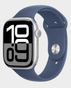 Apple Watch Series 10 GPS + Cellular 42mm Silver Aluminum Case with Denim Sport Band S/M - MWX33