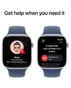 Apple Watch Series 10 GPS + Cellular 42mm Silver Aluminum Case with Denim Sport Band S/M - MWX33