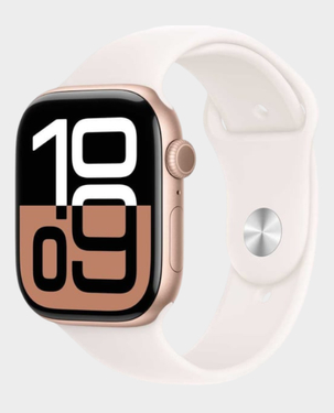 Apple Watch Series 10 GPS 46mm Rose Gold Aluminum Case with Light Blush Sport Band S/M - MWWT3