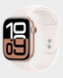 Apple Watch Series 10 GPS 46mm Rose Gold Aluminum Case with Light Blush Sport Band S/M - MWWT3
