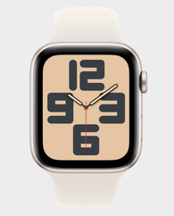 Apple Watch Se [2024] GPS + Cellular 40 mm Starlight Aluminium Case With Starlight Sport Band S/M (MXGJ3) in Qatar