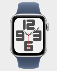 Apple Watch SE (2024) GPS 40 mm Silver Aluminium Case With Denim Sport Band M/L (MXED3) in Qatar