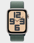 Apple Watch SE (2024) GPS 44 mm Starlight Aluminium Case With Lake Green Sport Loop (MXEW3) in Qatar