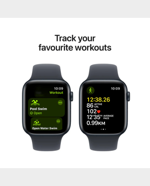 Apple Watch Se [2024] GPS + Cellular 44 mm Starlight Aluminium Case With Starlight Sport Band S/M - MXGM3
