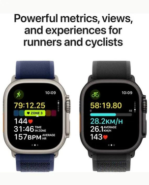 Apple Watch Ultra 2 GPS + Cellular 49mm Natural Titanium Case with Blue Trail Loop S/M - MX4L3