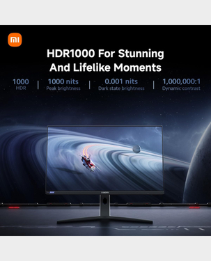 Xiaomi G Pro 27 Inch Gaming Monitor / IPS 2K QHD / 2560x1440 / 180Hz Refresh Rate / 1ms Response Time / 2 x HDMI & 2 x Display Port / 65W / P27QBA-RGPGL - Black