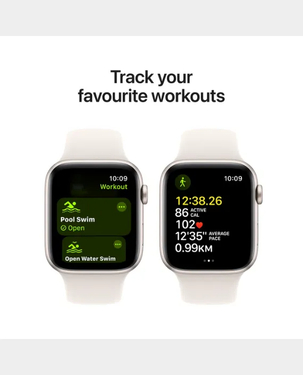 Apple Watch SE (Gen 2) 40mm GPS Starlight Aluminium Case with Starlight Sport Band S/M - MXEF3