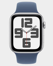 Apple Watch SE (Gen2) 40mm GPS+Cellular Silver Case with Denim Sport Band S/M - MXGF3 in Qatar