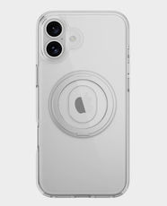 MAGEASY 2-in-1 MagSafe 360° Stand with Rotating Ring Case for iPhone 16 Plus (Transparent) in Qatar