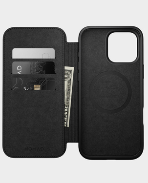 Nomad Modern Leather Folio Apple iPhone 16 Pro Max | MagSafe | NM01675785 - Black