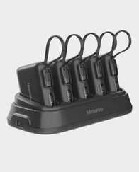 Moxedo Combo 5x 10000mAh Powerbank with Dock | 20W PD | Built-in Type-C Cable (Black) in Qatar