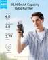Anker Zolo Powerbank 20000 mAh | 30W Power Bank Portable Charger | Built-In USB-C Cable  - Black