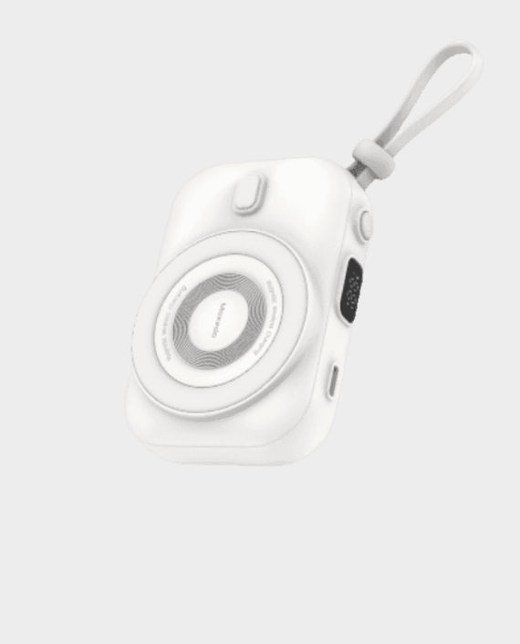 Moxedo Snap-On 8000 mAh | 15W | Wireless Charging Powerbank | Build-in USB-C Cable | MX-PBH036-WH - White