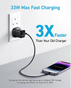 Anker 323 Mobile Charger |  33W | PD | USB-C to USB-C  | B2331K11- Black