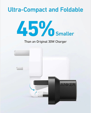 Anker 323 Mobile Charger |  33W | PD | USB-C to USB-C  | B2331K11- Black