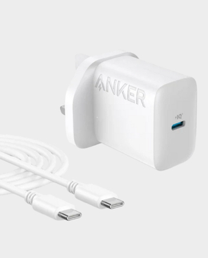 Anker 20W Mobile Charger with USB-C to USB-C Cable | 20W | B2347K21 (White) in Qatar