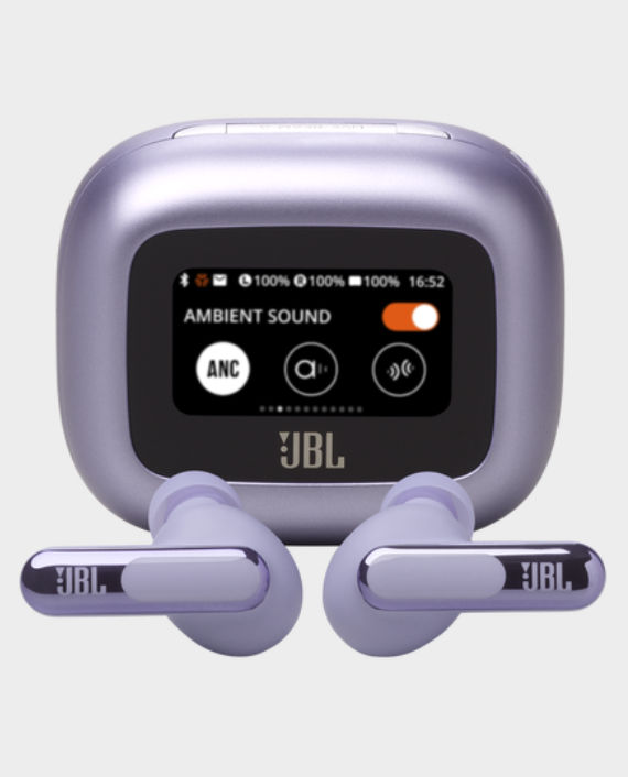 JBL Live Beam 3 True Wireless Earbuds | 12 Hours Playtime | Bluetooth 5.3 | ANC | 1.45-inch Touchscreen Display | IP55 Waterproof and Dustproof | Type-C  - Purple