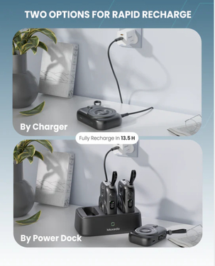 Moxedo Combo 3x10000 mAh Powerbank with Charging Dock | 15 W | Wireless Charging | PD Built-In Type-C Cable | MX-PBH035-DS - Black