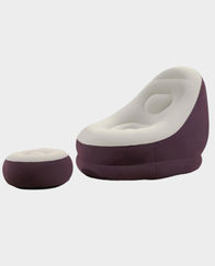Bestway Comfort Cruiser Inflate-A-Chair with Ottoman | Portable and Inflatable (Maroon) in Qatar
