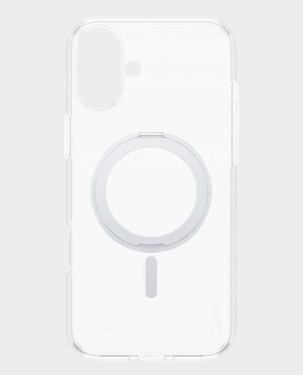 CARE by PanzerGlass Feature Kickstand and MagSafe Transparent Case for iPhone 16 (Silver) in Qatar