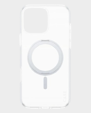 CARE by PanzerGlass Feature Kickstand and MagSafe Transparent Case for iPhone 16 Pro (Silver) in Qatar