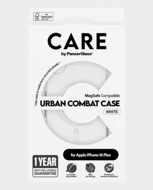 CARE by PanzerGlass Flagship White MagSafe Case for Apple iPhone 16 Plus - Transparent