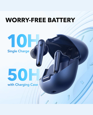 Anker Soundcore Liberty 4 NC True Wireless Earbuds | Adaptive ANC | IPX4 Water Resistant | Bluetooth 5.3 | A3947H31 - Navy Blue
