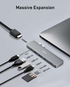 Anker 547 7-In-2 USB-C Hub  for MacBook | 100W Power | USB-C, USB-A, HDMI, SD, microSD | A8371HA1 - Gray