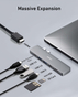 Anker 547 7-In-2 USB-C Hub  for MacBook | 100W Power | USB-C, USB-A, HDMI, SD, microSD | A8371HA1 - Gray