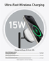 [VP]Anker MagGo 3 In 1 Wireless Charging Stand | 15W Ultra-Fast Charging | MagSafe compatibility |QI2 Certified | B25M3V11 - Black