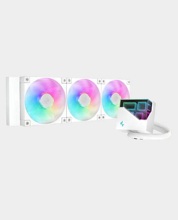 Deepcool LT 360 AIO Liquid CPU Cooler | 360mm Radiator | 3 X FK120 Fans | 600~2400 RPM | 72.04 CFM Supreme Airflow |  3.48 mmAq High Static Pressure | RGB - White