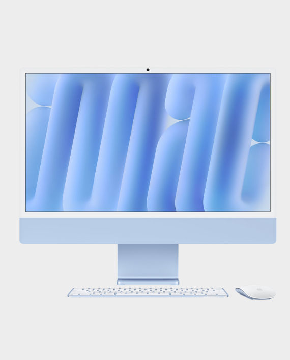 Apple iMac 24 inch | M4 Chip | 8-core CPU 8‑core GPU | 16GB RAM | 256GB SSD | 4.5K Retina Display | English Arabic Keyboard | MWUF3 – Blue