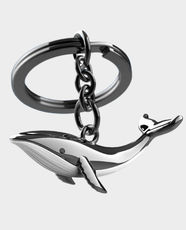 Metalmorphose Whale Key Ring – Shiny Bullet Metal, White Finish & Black Epoxy Detail
