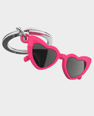 Metalmorphose Love Glasses Key Ring - Pink Paint + Shiny Bullet