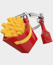 Metalmorphose French Fries Key Ring - Red + Yellow + Silver