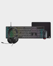 Corsair 4-In-1 Gaming Bundle (K55 Core RGB Keyboard, Mouse, HS35 V2 Headphone, Mouse Pad) in Qatar