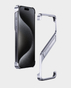 S-Shaped Stand Frameless Metal Case for iPhone 15 Pro Max (Silver) in Qatar