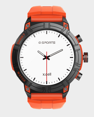 X.Cell G-Sports Smart Watch | 1.43 Inch HD Display | 7 Days Battery Life | IP68 Water Resistance | Orange Metal Frame with Orange Silicon Strap | XL-WCH-G-SPORTS-ORGSS - Orange
