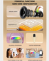 LENYES S227 Wireless Karaoke Speaker Five Fun Microphone Voice Changes | 5W | Bluetooth 5.3 - Beige