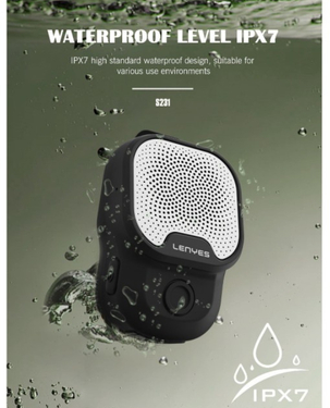 LENYES S231 Mini Wireless Speaker | Waterproof IPX7 |  Up to 7 Hours | Bluetooth 5.3 - Black