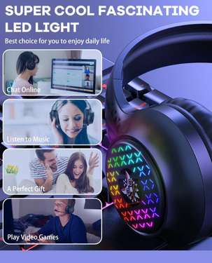 Onikuma X7 Pro Wired Gaming Headset | RGB Lighting | 50mm Driver | Noise-Cancelling Mic - Black