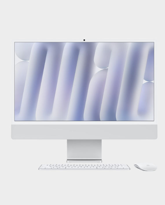 Apple iMac 24-Inch | M4 Chip | 10-Core CPU and 10-Core GPU | 16GB RAM | 256GB SSD | 4.5K Retina Display | Nano-Texture Glass | English/Arabic Keyboard | MD3H4AB - Silver