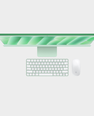 Apple iMac 24 inch | M4 Chip | 8-core CPU 8‑core GPU | 16GB RAM | 256GB SSD | 4.5K Retina Display | English Arabic Keyboard | MWUE3AB/A – Green