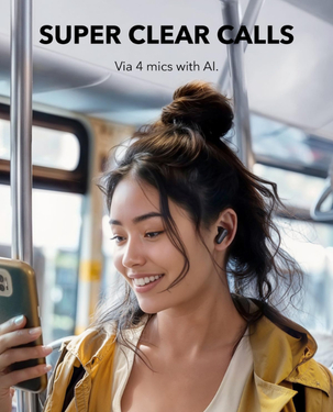 Anker Soundcore R50i NC | Wireless Earbuds | Strong 42dB Adaptive Noise Cancelling | IP54 | 45H Playtime - Black