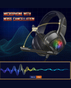 Onikuma K19 RGB Wired Gaming Headset | USB + 3.5mm | RGB LED Backlight | 40mm Driver | Noise-canceling | Microphone - Black