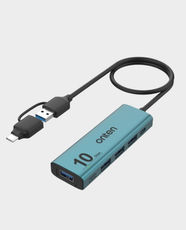 Onten UCA611+ 5-In-2 USB-C/USB 3.2 Gen 2 to 4-Port 10G USB Hub | 500mm Cable in Qatar