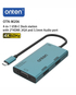Onten M206 4-in-1 USB-C to Dual HDMI + VGA Adapter | 2 × HDMI 2.0  | 1 × VGA | 1 x Audio Output | 140mm Cable - Pine Green