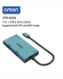 Onten M206 4-in-1 USB-C to Dual HDMI + VGA Adapter | 2 × HDMI 2.0  | 1 × VGA | 1 x Audio Output | 140mm Cable - Pine Green