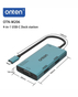 Onten M206 4-in-1 USB-C to Dual HDMI + VGA Adapter | 2 × HDMI 2.0  | 1 × VGA | 1 x Audio Output | 140mm Cable - Pine Green